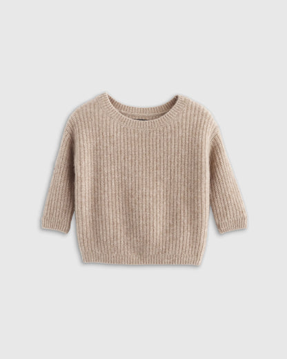 Washable Cashmere Fisherman Tunic Sweater - 2T / Ivory