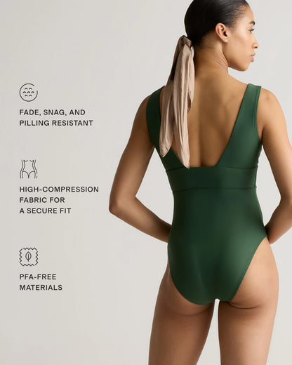 Italian Plunge One-Piece Swimsuit - XS / Deep Navy