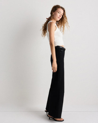 Bella Stretch Palazzo Jeans - 24 / Frosted Blue