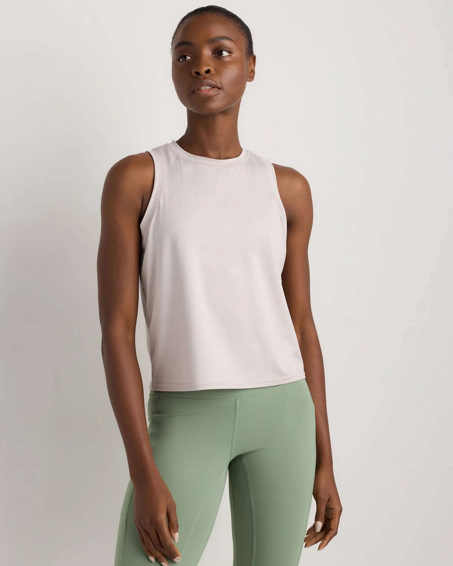 Flowknit Breeze High-Neck Tank - XS / Heather Deep Navy
