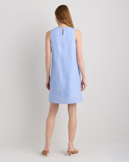 100% European Linen Tank Mini Dress - XS / Martini Olive