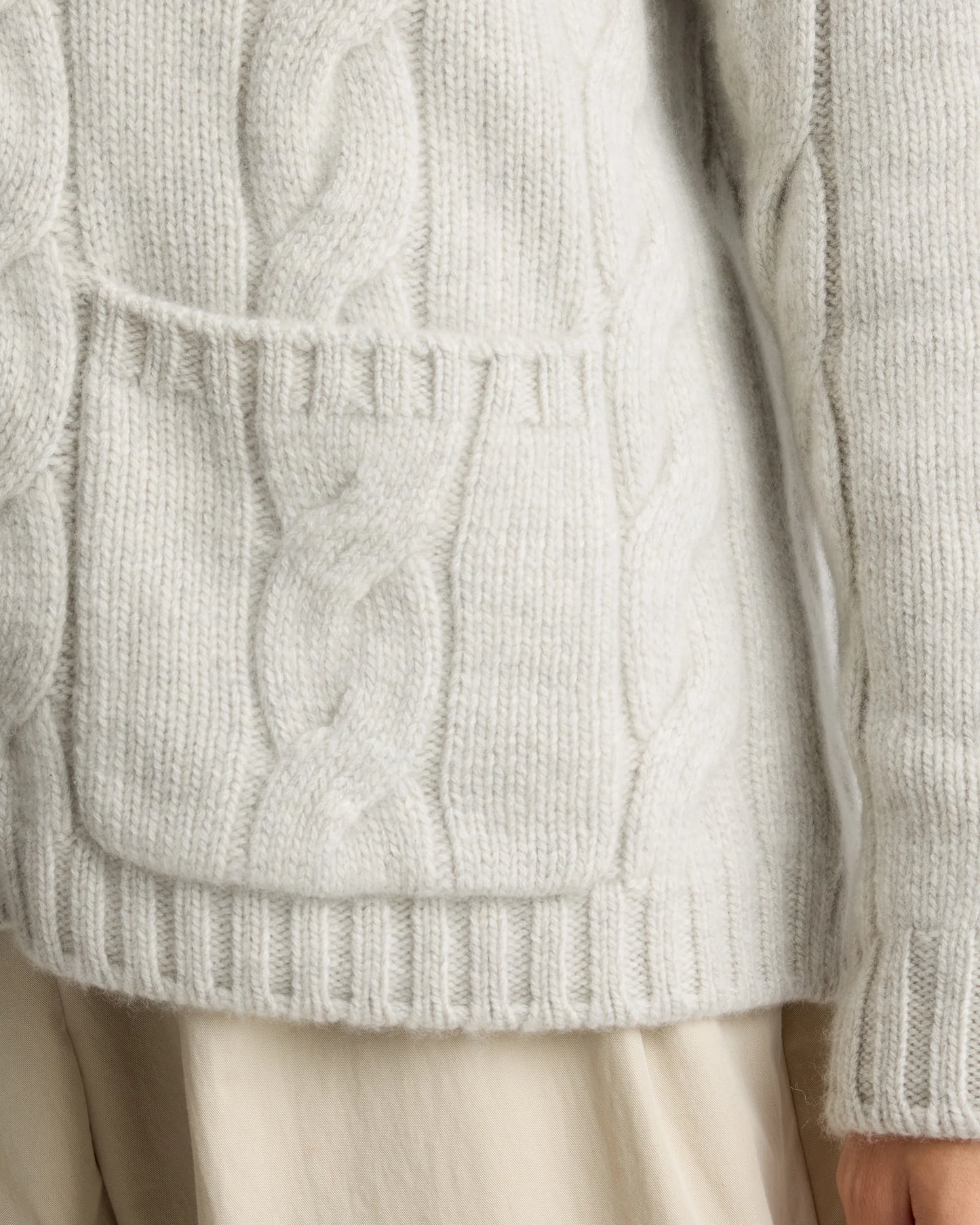 Luxe Baby Cashmere Cable Cardigan - XS / Pearled Ivory