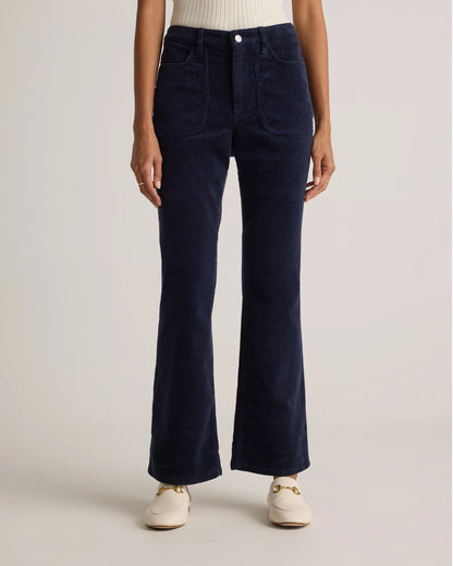 Organic Stretch Corduroy Flare Pants - 0 / Black