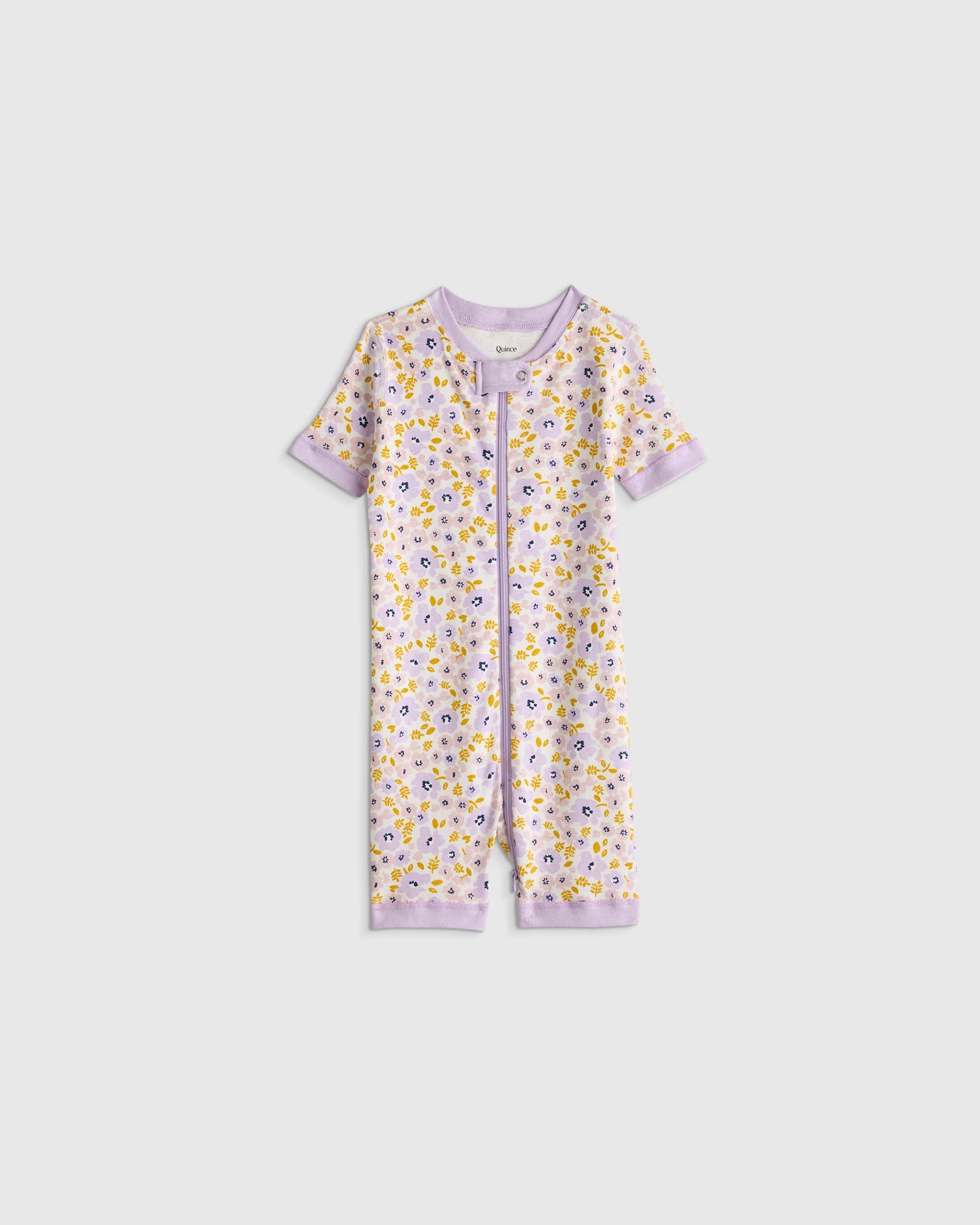 100% Organic Cotton Shortie Onesie Pajama - 2T / Navy Stripe