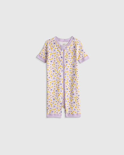 100% Organic Cotton Shortie Onesie Pajama - 2T / Navy Stripe