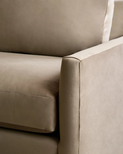 Brennan Sofa in Performance Velvet - 7ft / Taupe
