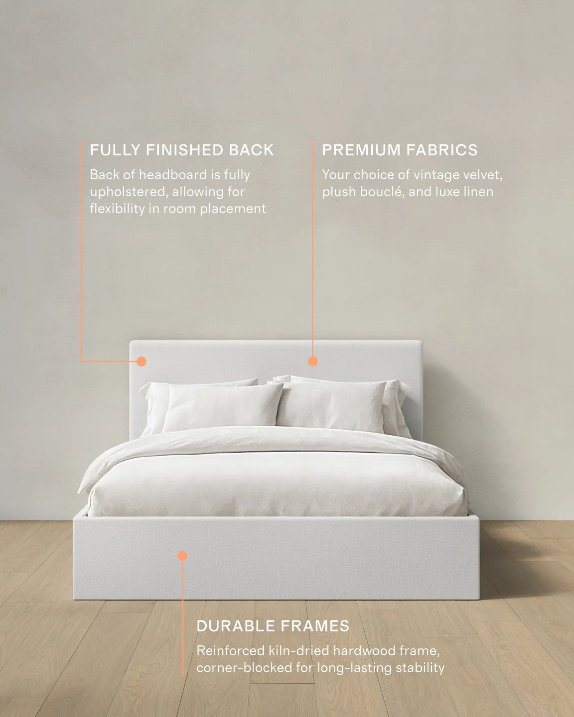 100% Linen Square Bed - Full / Canvas