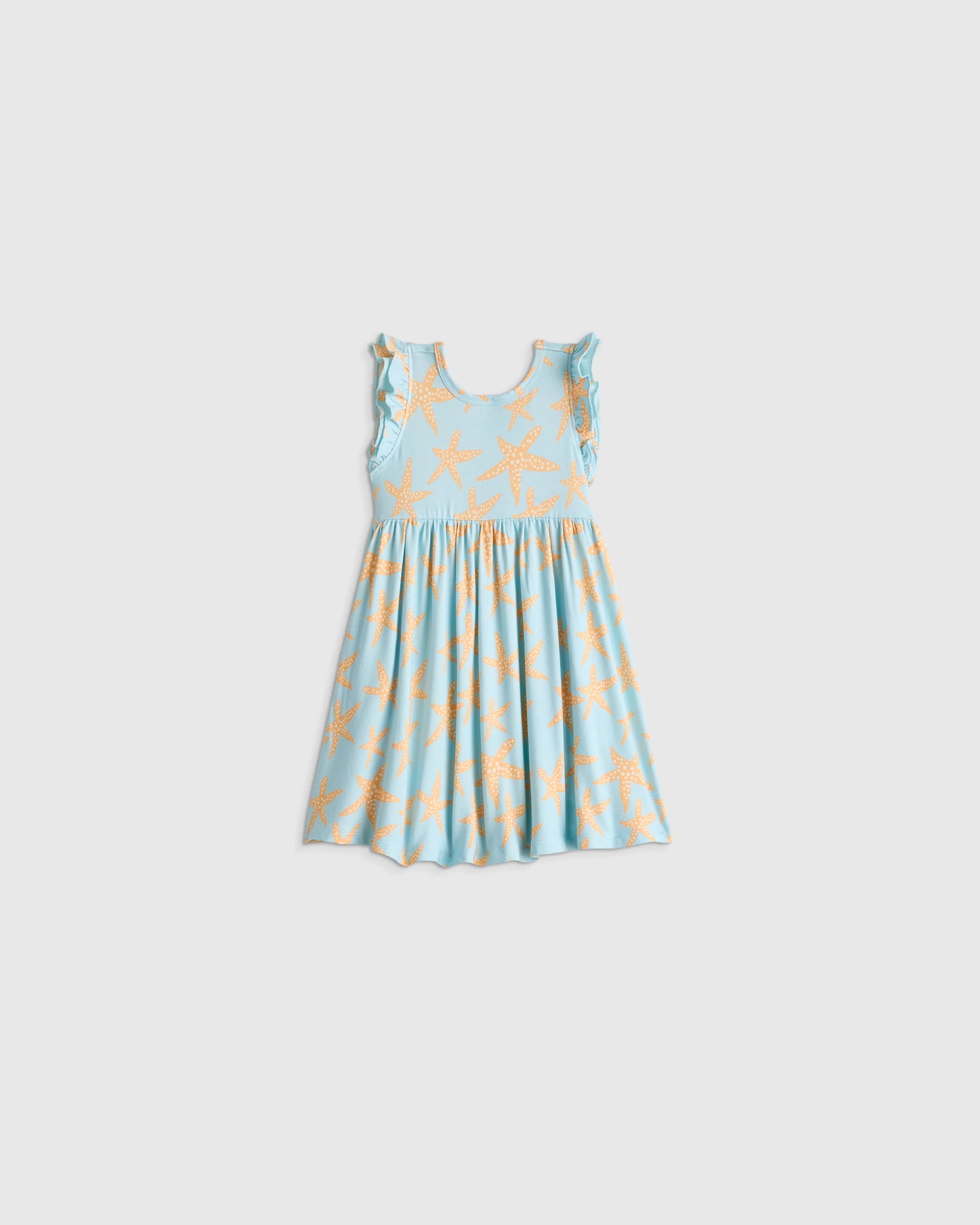 Bamboo Short Sleeve Flutter Twirl Dress - 12-18M / Starfish Pool