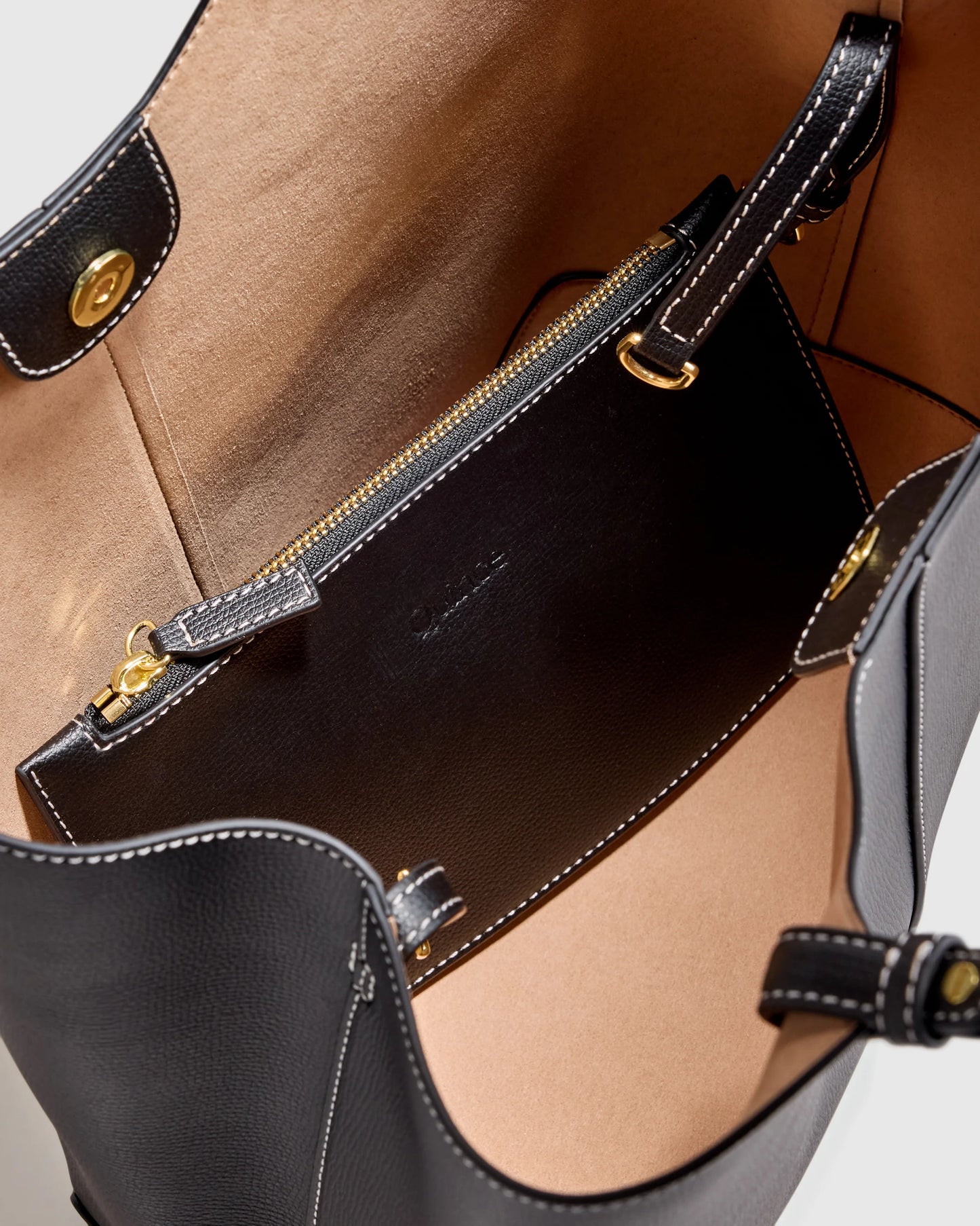 Italian Leather Trapeze Tote - One Size / Dark Brown