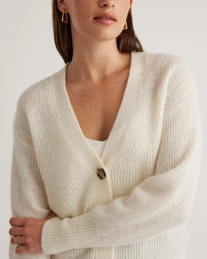 Baby Alpaca-Wool Cropped Cardigan - XS / Ivory