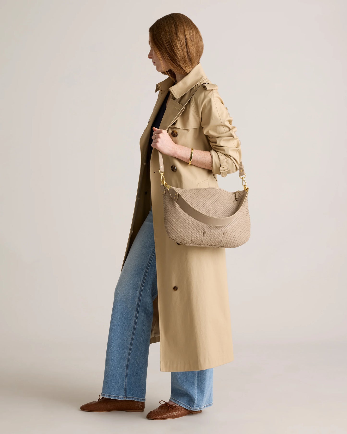 Sloane Handwoven Shoulder Bag - One Size / Cognac