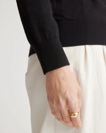 Lightweight Cotton Cashmere V-Neck Sweater - XS / Sugar Stone