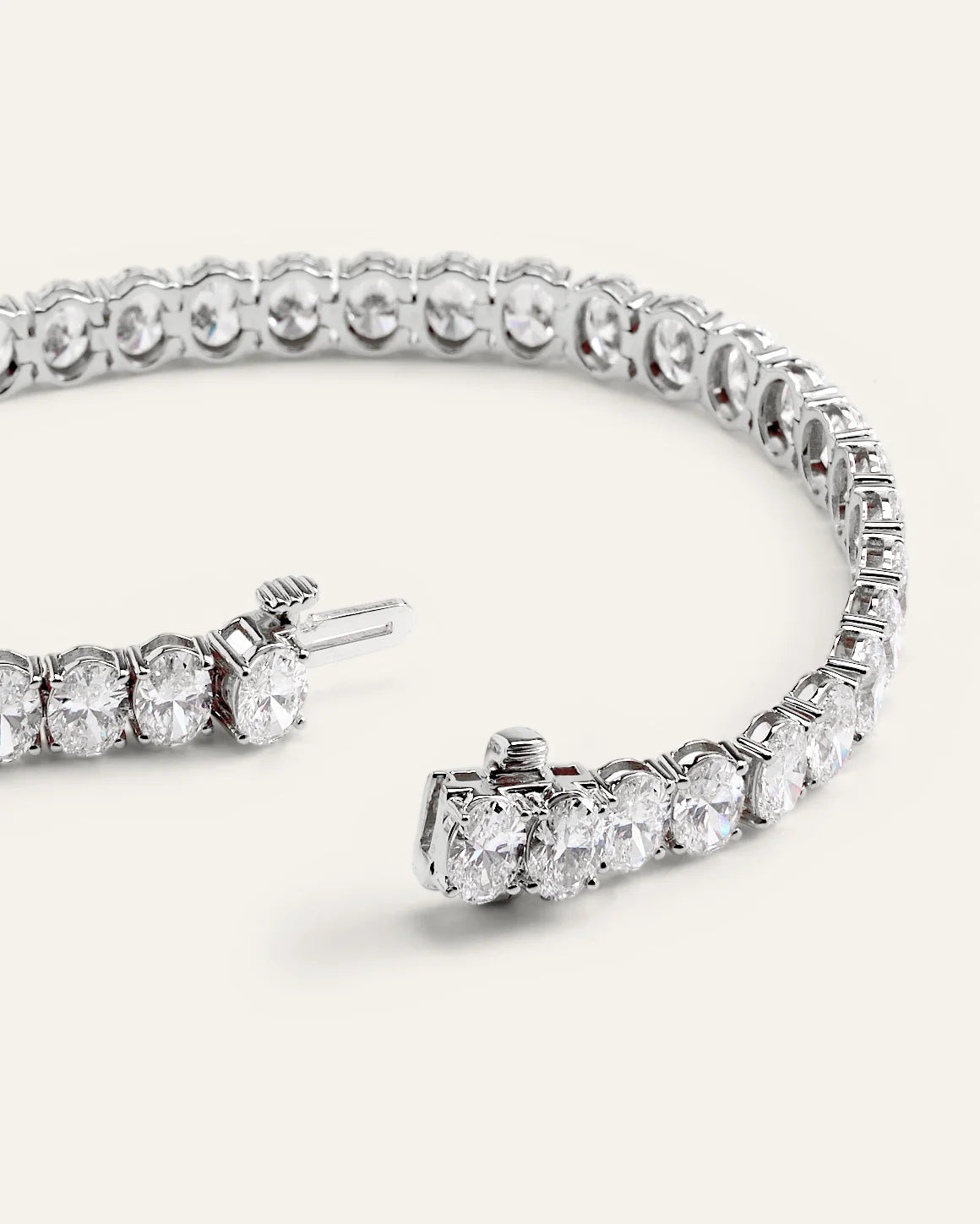 14K Gold Lab Grown Diamond North-South Oval Tennis Bracelet - 15ctw - 6.5" / Yellow Gold