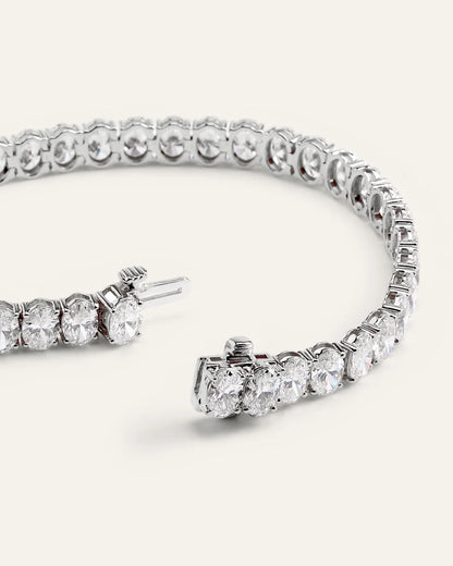14K Gold Lab Grown Diamond North-South Oval Tennis Bracelet - 15ctw - 6.5" / Yellow Gold