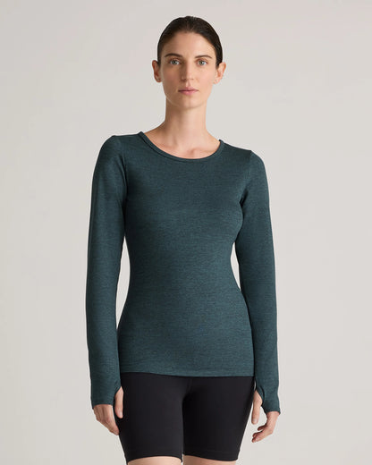Ultra-Soft Fitted Long Sleeve Top - XS / Heather Navy