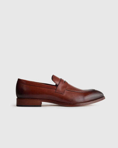 Calfskin Leather Penny Loafer - 7 / Brunette