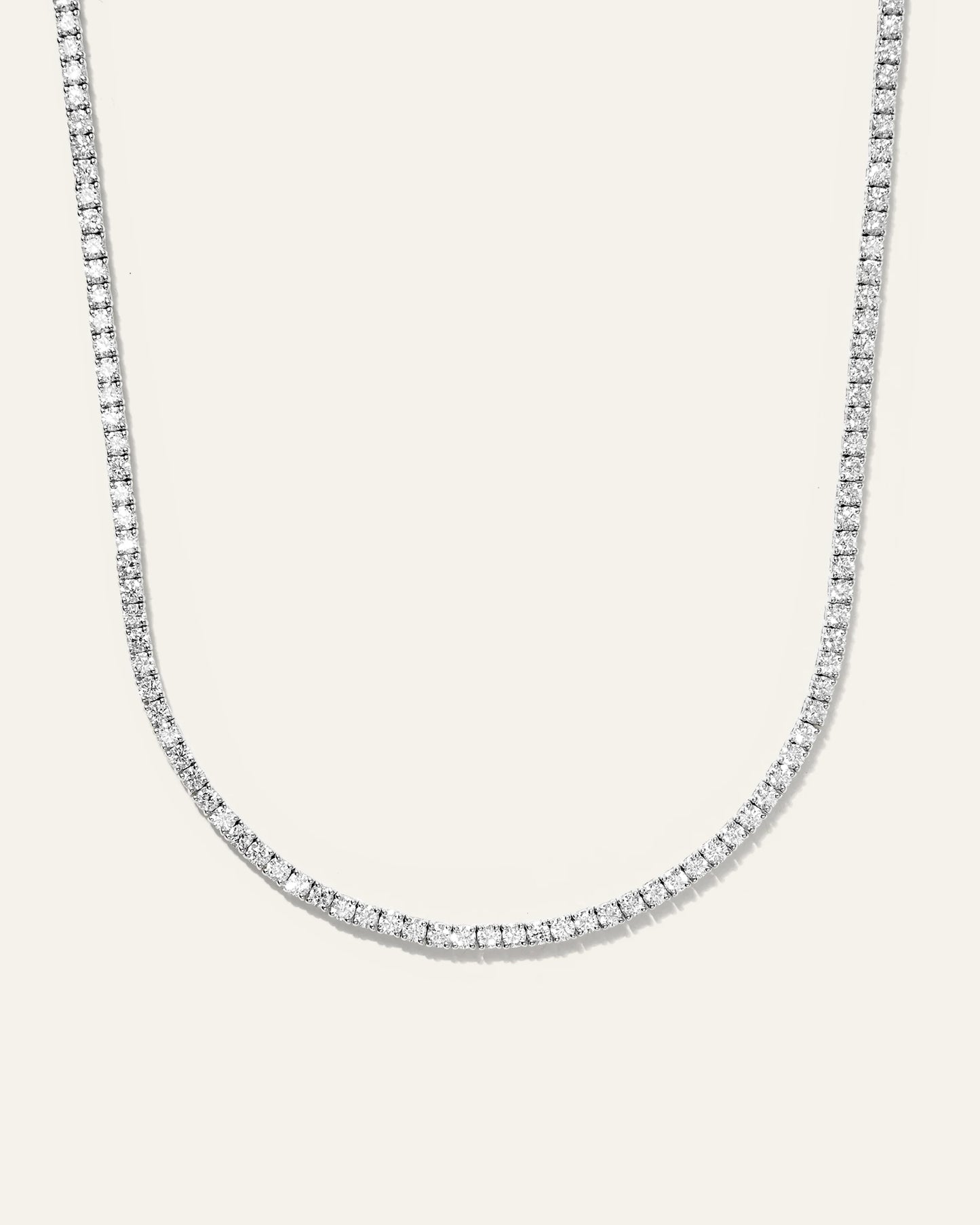 14K Gold Lab Grown Diamond Tennis Necklace - 7ctw - 16" / Yellow Gold