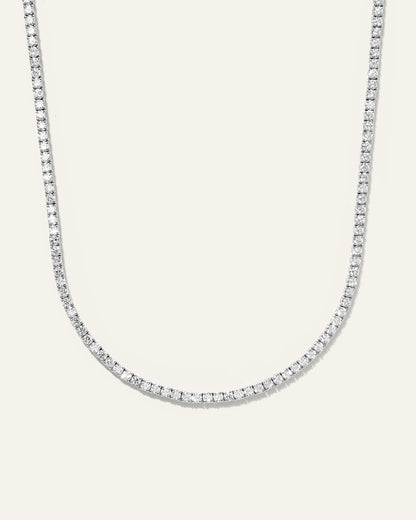 14K Gold Lab Grown Diamond Tennis Necklace - 7ctw - 16" / Yellow Gold