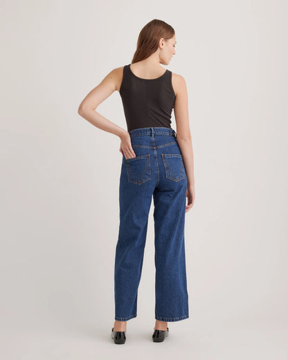 Organic Cotton Micro-Rib Scoop Neck Tank - XS / Moonstone Blue