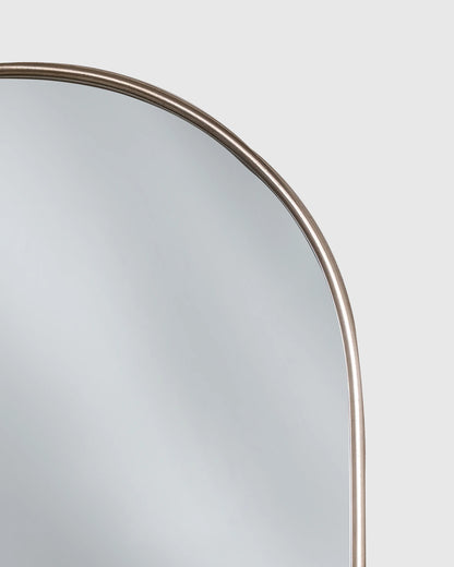 Arched Metal Framed Wall Mirror - One Size / Silver Metal Frame