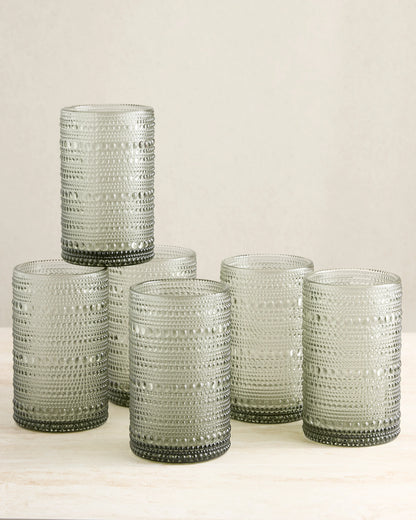 Jupiter Tall Glass Tumbler (Set of 6) - One Size / Fern Green