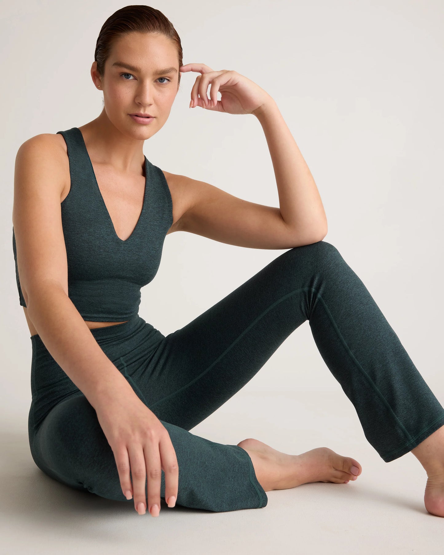 Ultra-Soft Cropped Bootcut Pants - XS / Heather Black