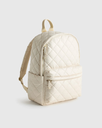 Transit Quilted Commuter Backpack - One Size / Taupe Brown