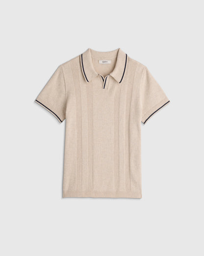 Boys 100% Organic Cotton Short Sleeve Sweater Polo - 6 / Navy