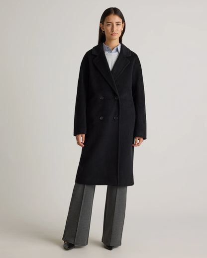 Camel Hair Double-Breasted Slouch Coat - XS / Vicuna