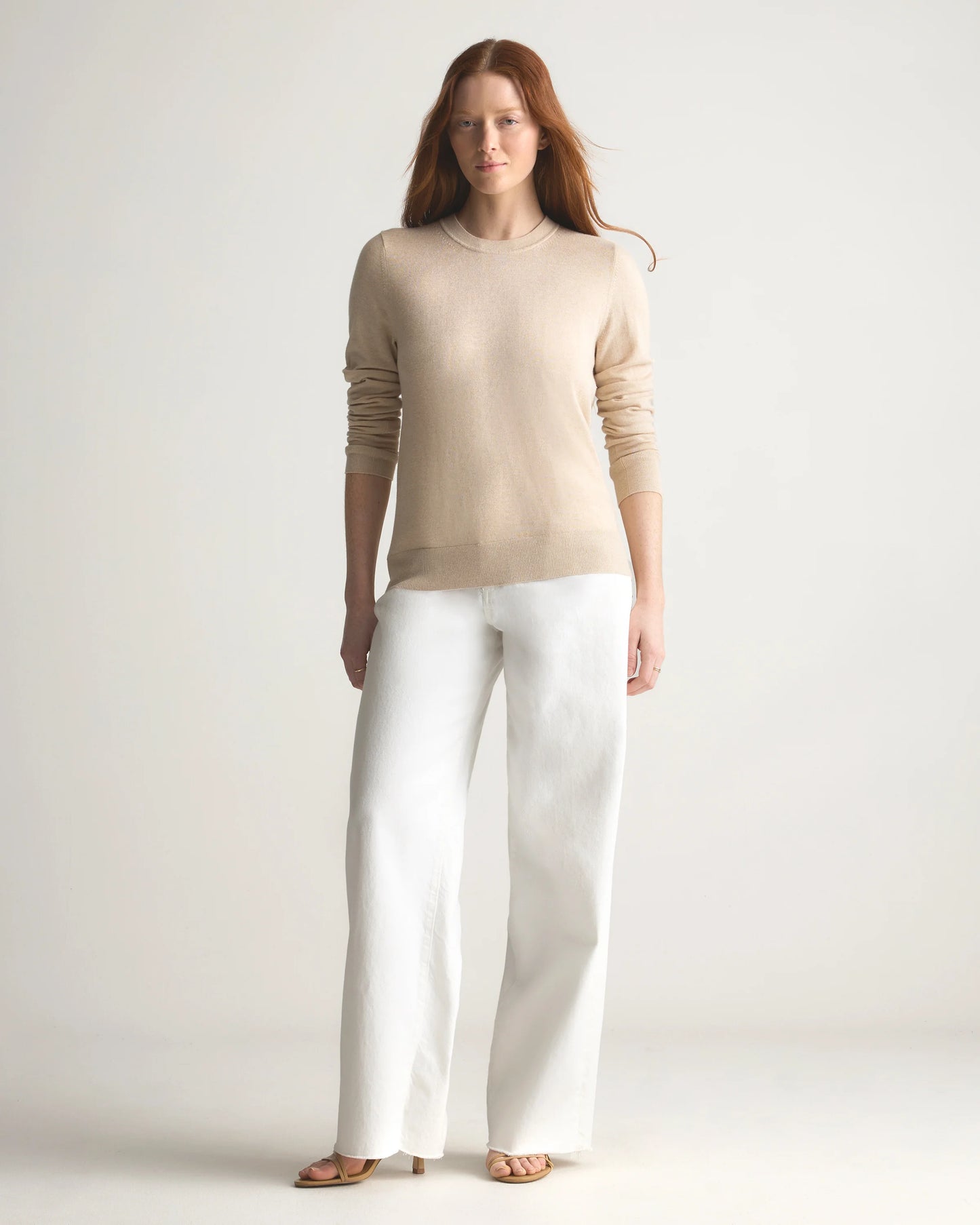 Lightweight Cotton Cashmere Crew Sweater - XS / Mountain Spring Blue