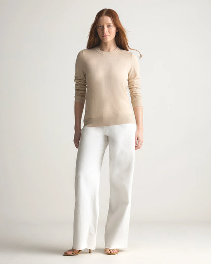 Lightweight Cotton Cashmere Crew Sweater - XS / Mountain Spring Blue