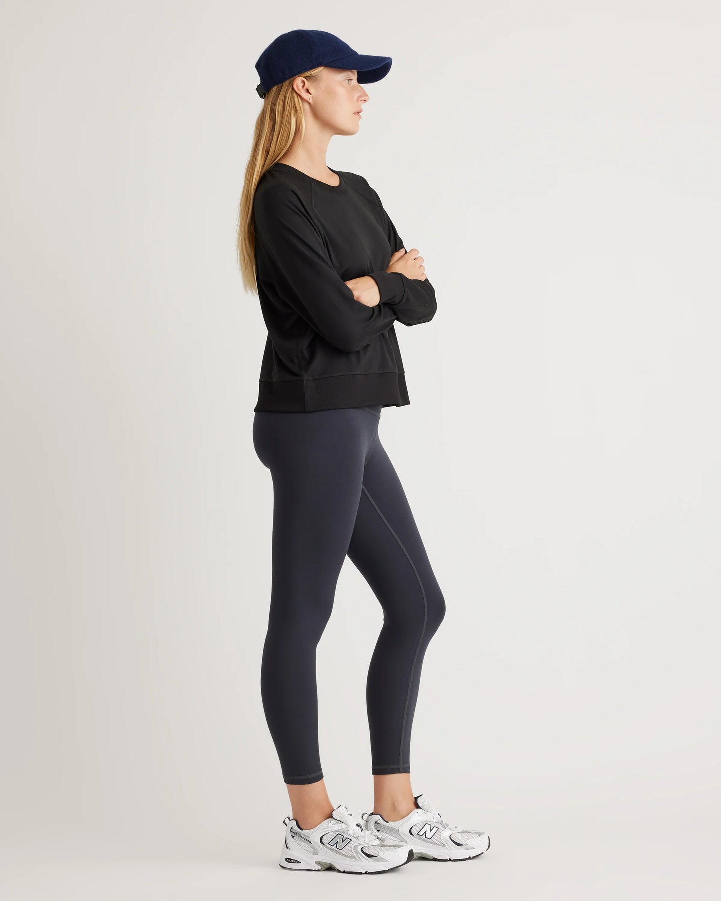 Flowknit Pullover Crew - XS / Heather Deep Navy
