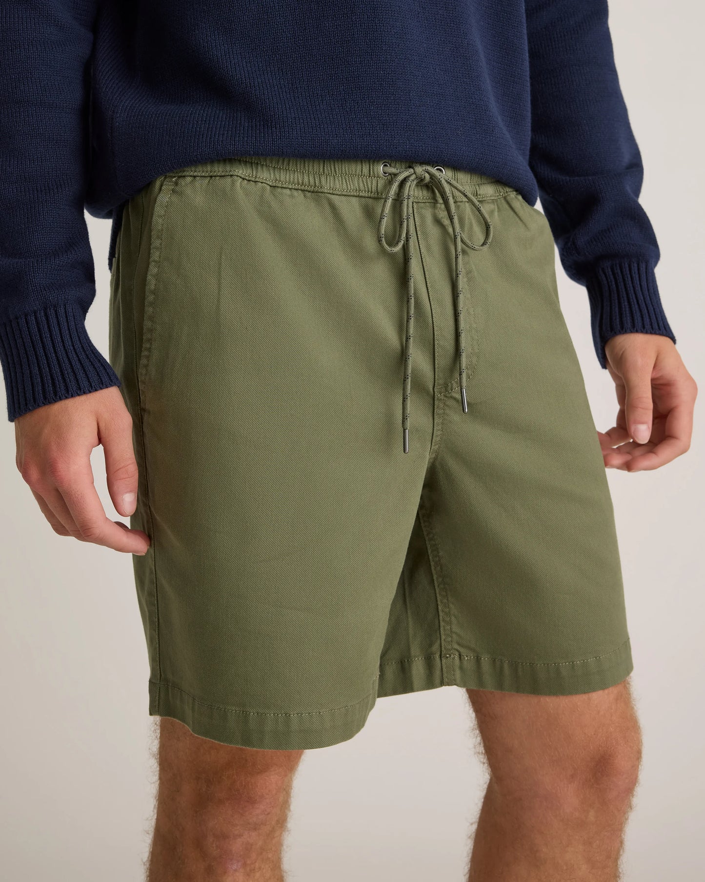 Cotton Chino Drawstring Shorts - 7" - S / Trellis