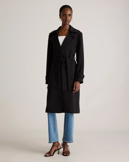 Stretch Crepe Trench Coat - XS / Olive