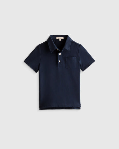 Organic Cotton Short Sleeve Pique Polo - 2T / White