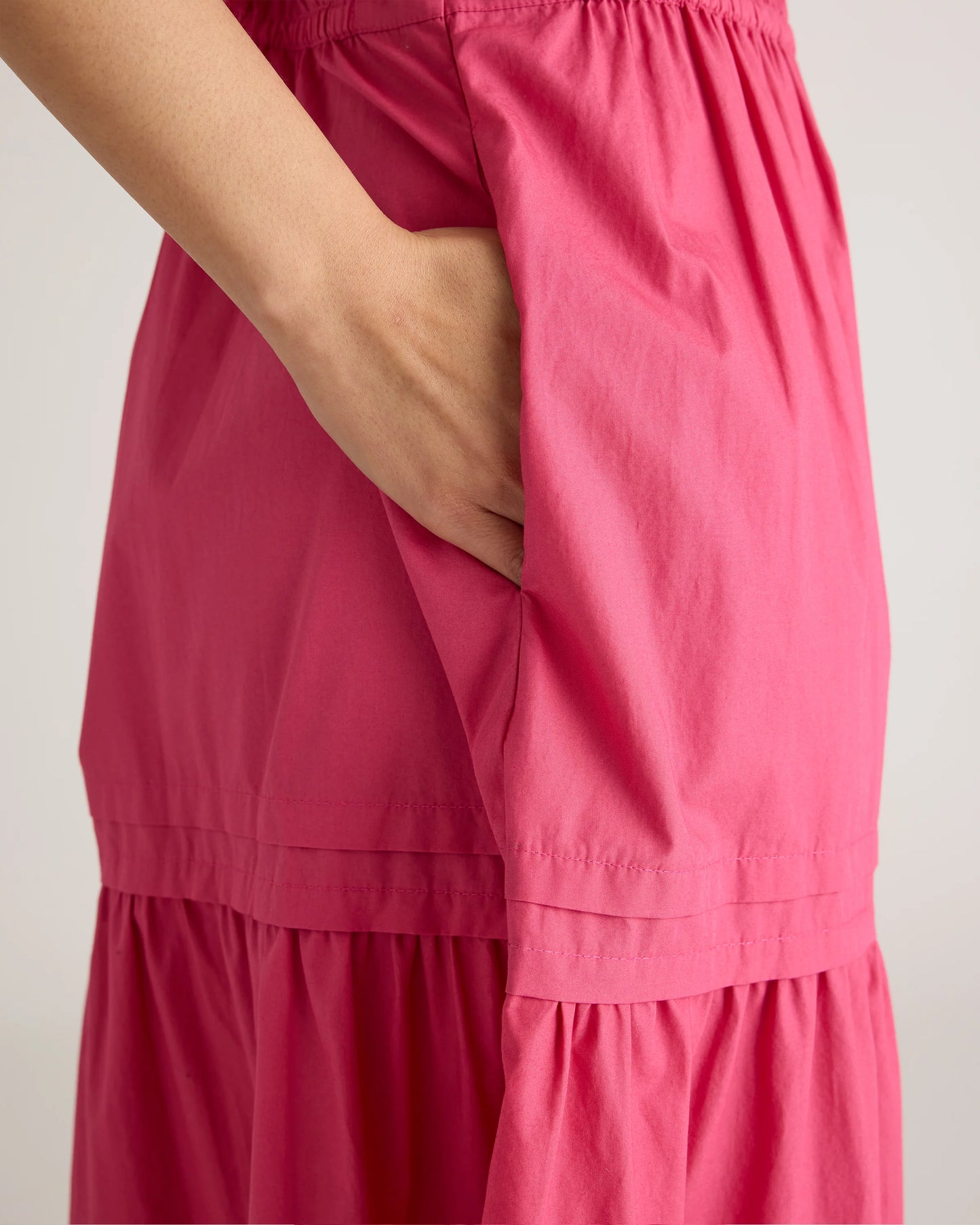 100% Organic Cotton Poplin Tiered Maxi Dress - XS / Riviera Blue Heirloom Floral