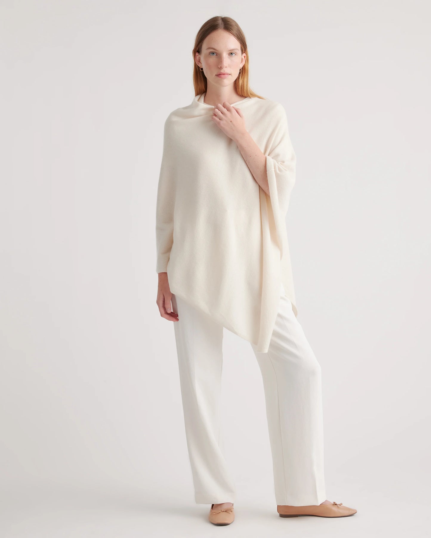 Mongolian Cashmere Poncho - One Size / Heather Grey