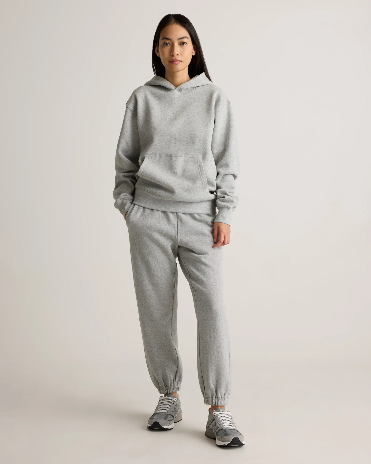Organic Heavyweight Fleece Boyfriend Hoodie - XS / Heather Grey