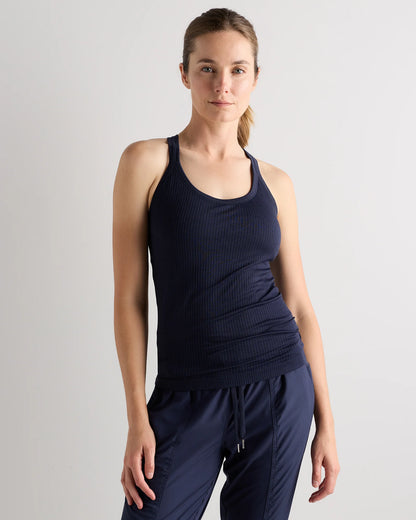 Seamless Ribbed Bra Tank - XS / Classic White