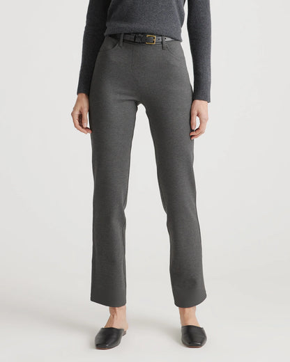 Ultra-Stretch Ponte Straight Leg 4-Pocket Pants - XS / Navy