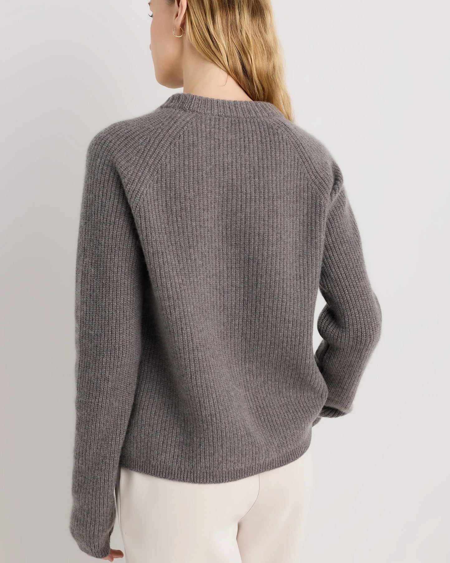Mongolian Cashmere Fisherman Crewneck Sweater - XS / Teak