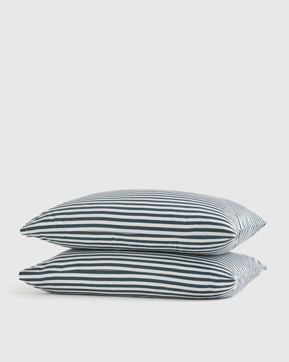 Bamboo Stripe Pillowcase Set - Standard / Double Stripe Espresso