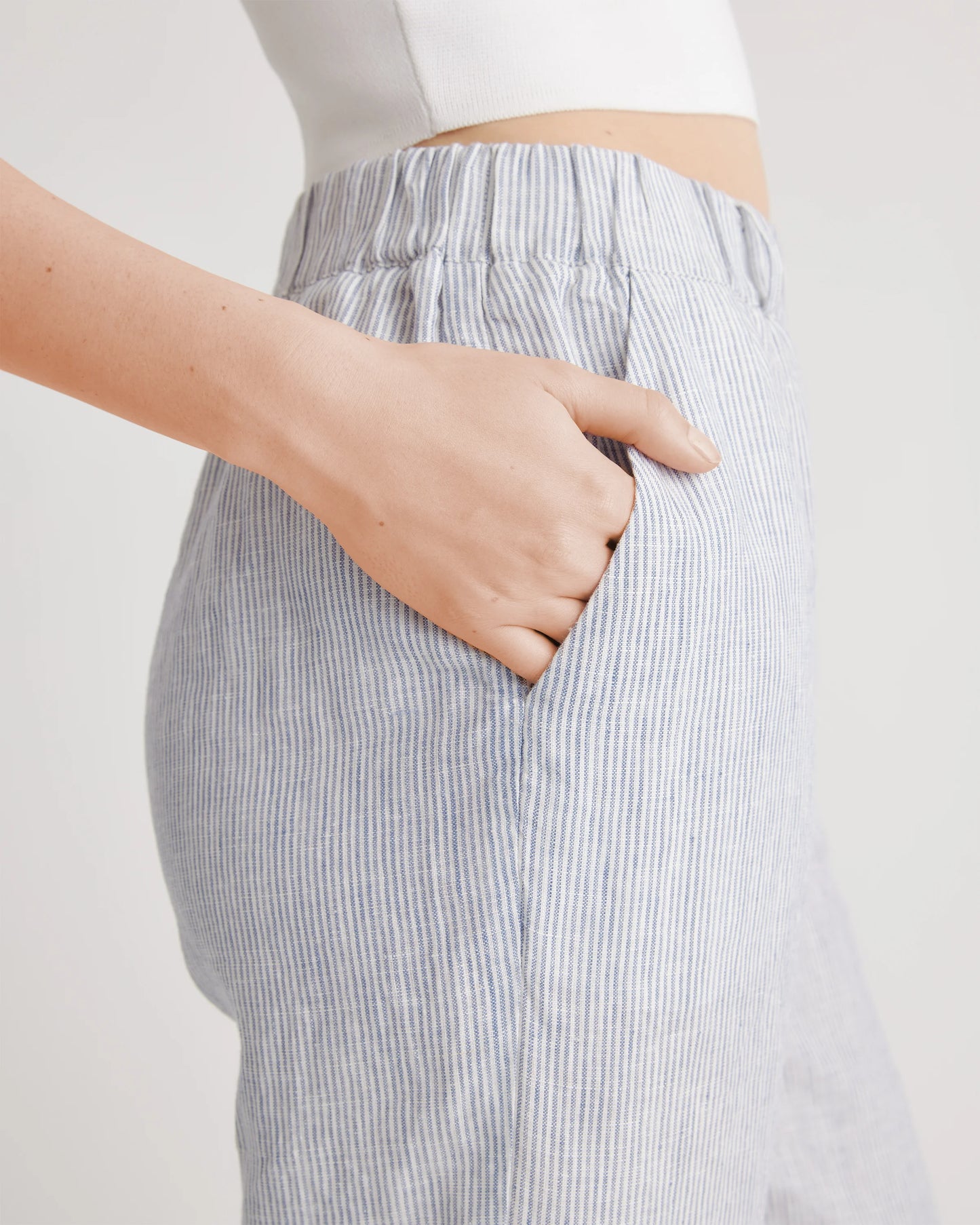 100% European Linen Pants - XS / White