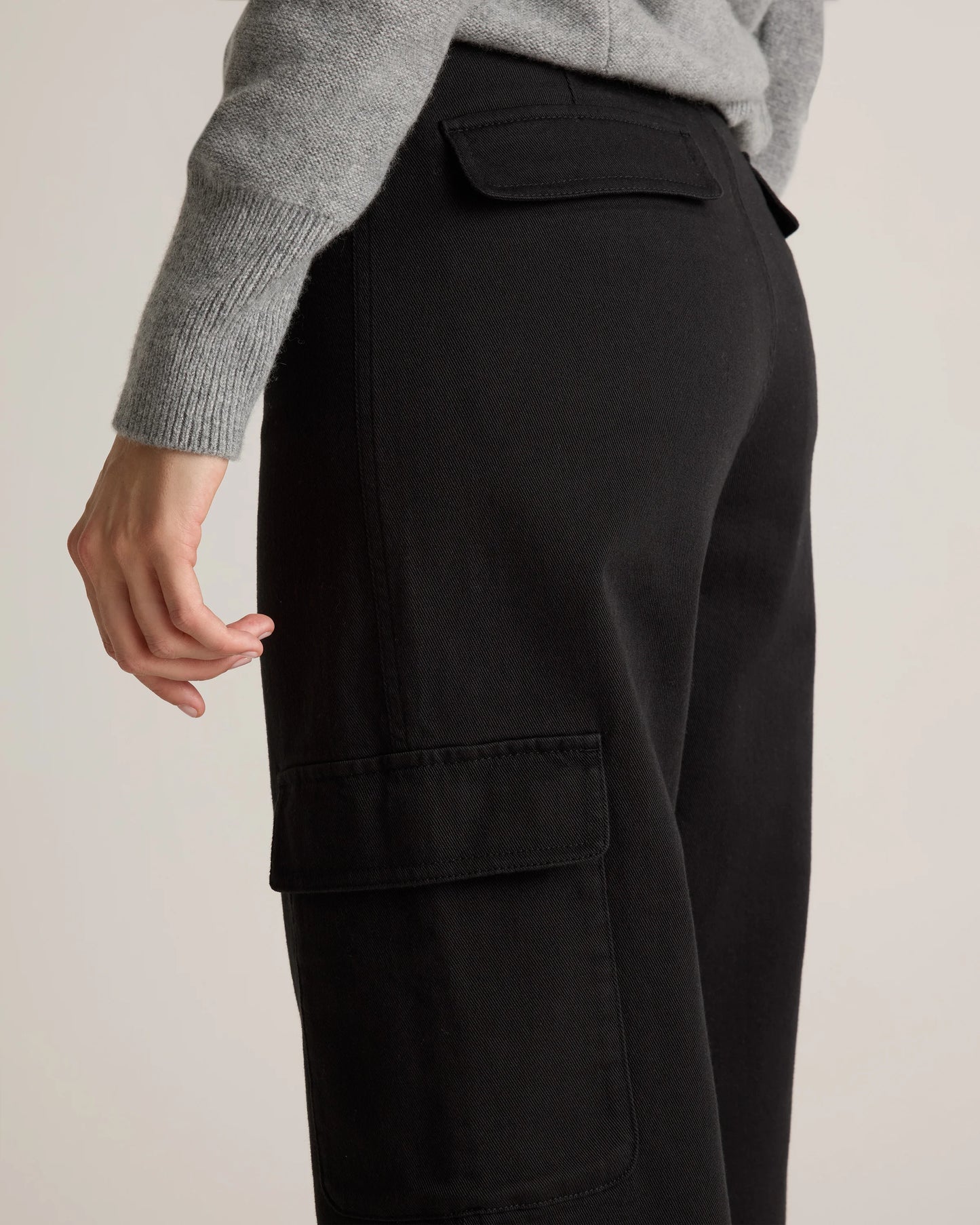 Organic Stretch Cotton Twill Cargo Pants - 0 / Light Khaki