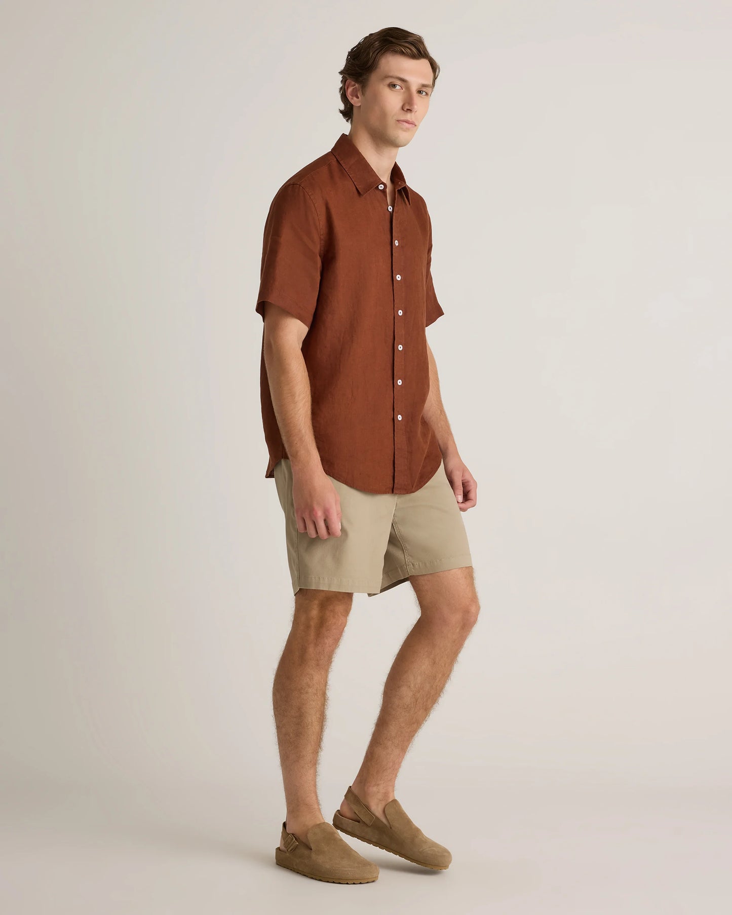 Cotton Chino Drawstring Shorts - 7" - S / Trellis
