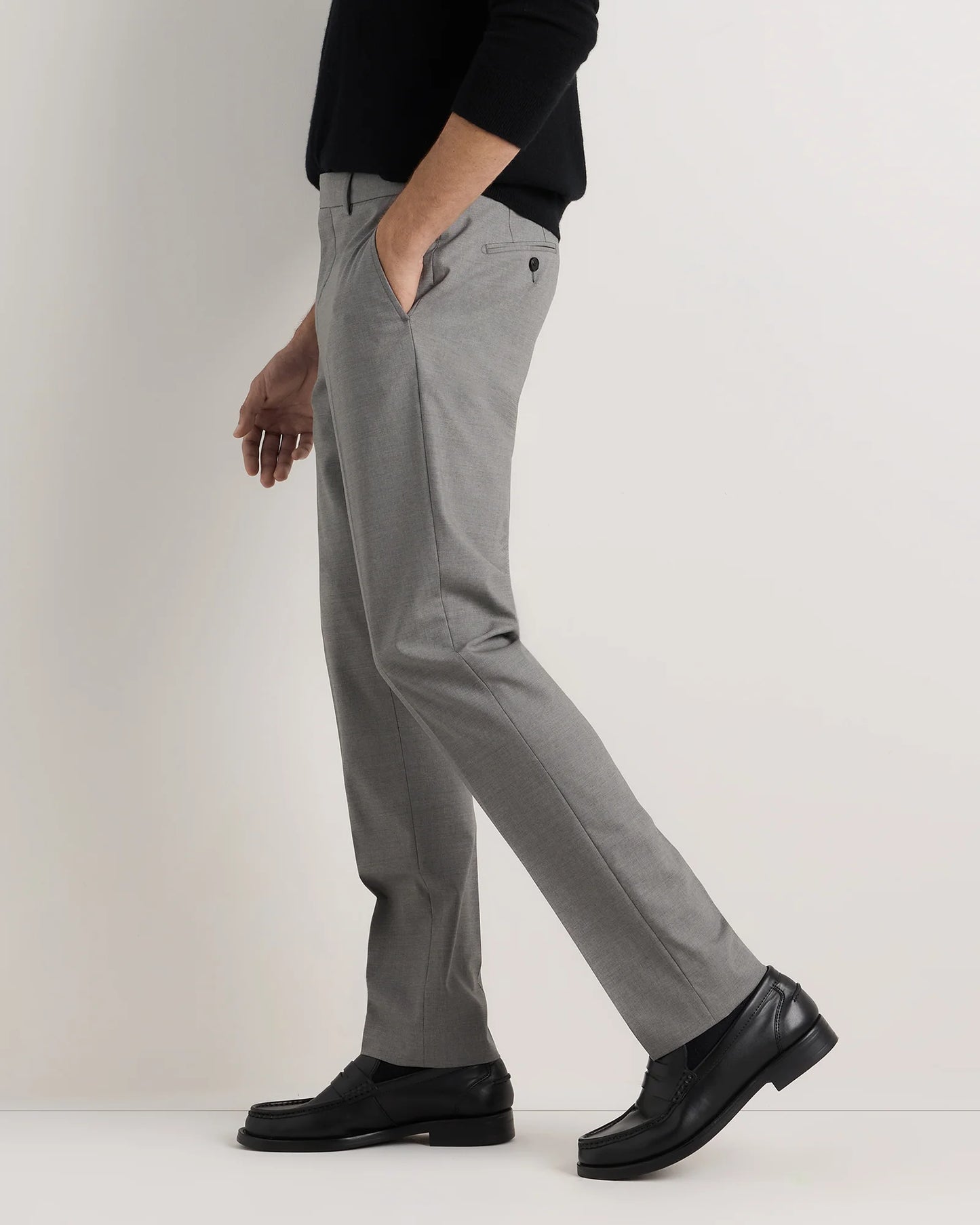 Stretch Wool Dress Pants - Slim - 30X30 / Grey Melange