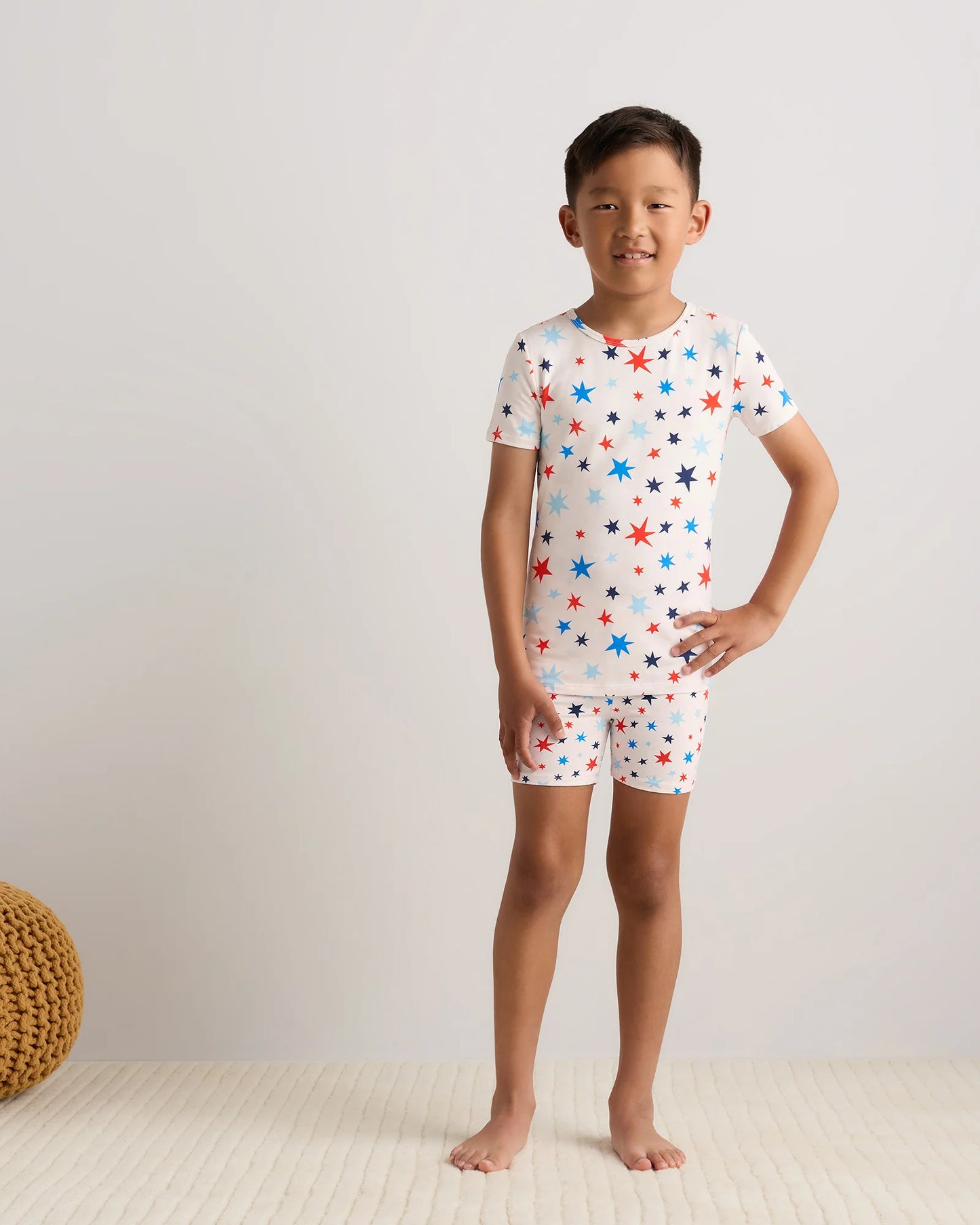 Bamboo Short Sleeve and Shorts Pajama Set - 6 / Lavender Hearts