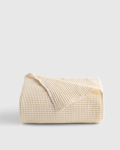 Organic Waffle Bed Blanket - Twin / White