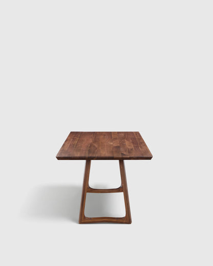 Solid Wood Midcentury Dining Table - One Size / Brown Walnut