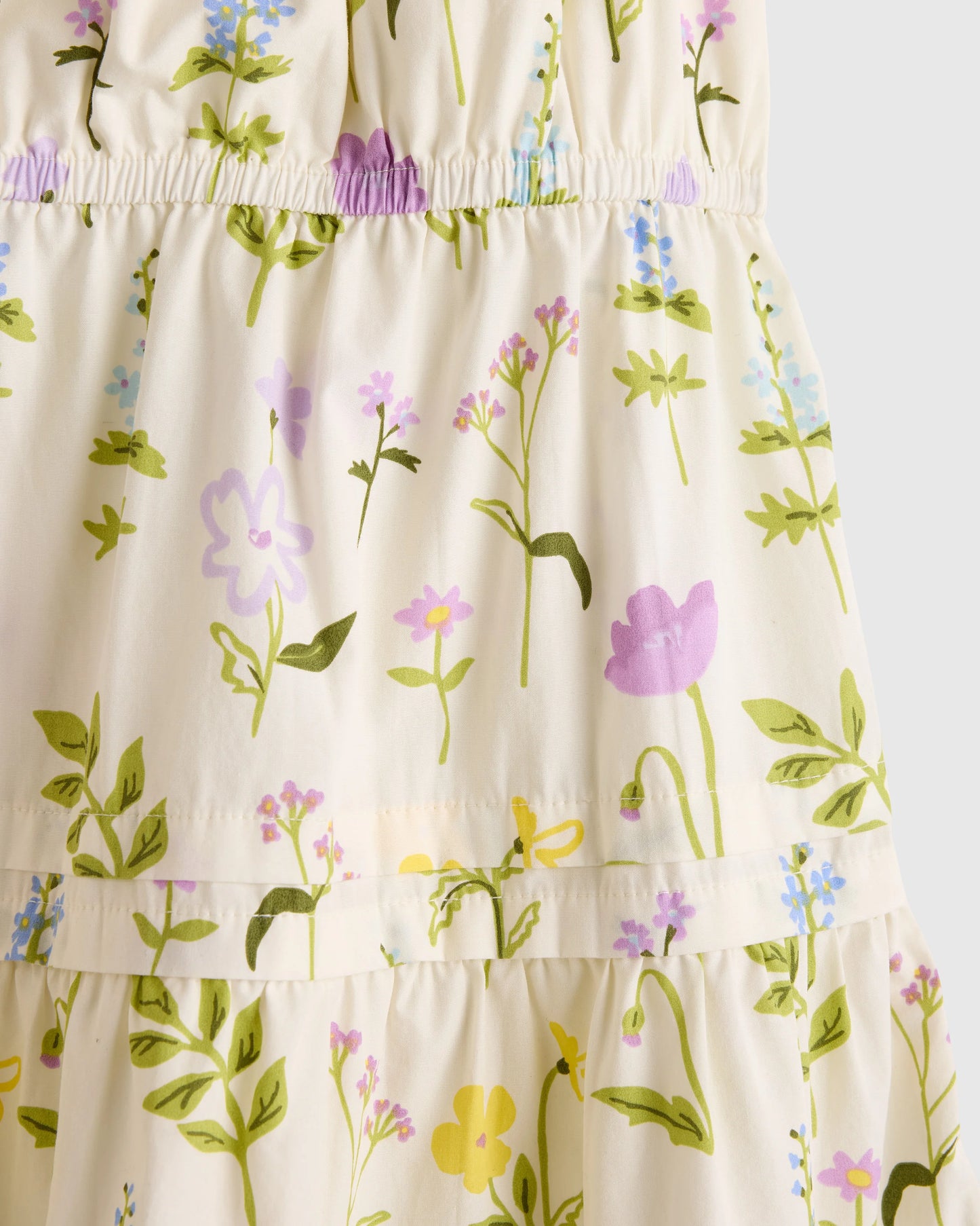 100% Organic Cotton Poplin Tiered Dress - 2T / Wildflower Botanical